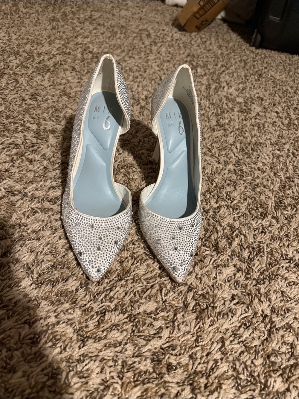 Mix No. 6 White Crystal Embellished Pointed-Toe Pumps